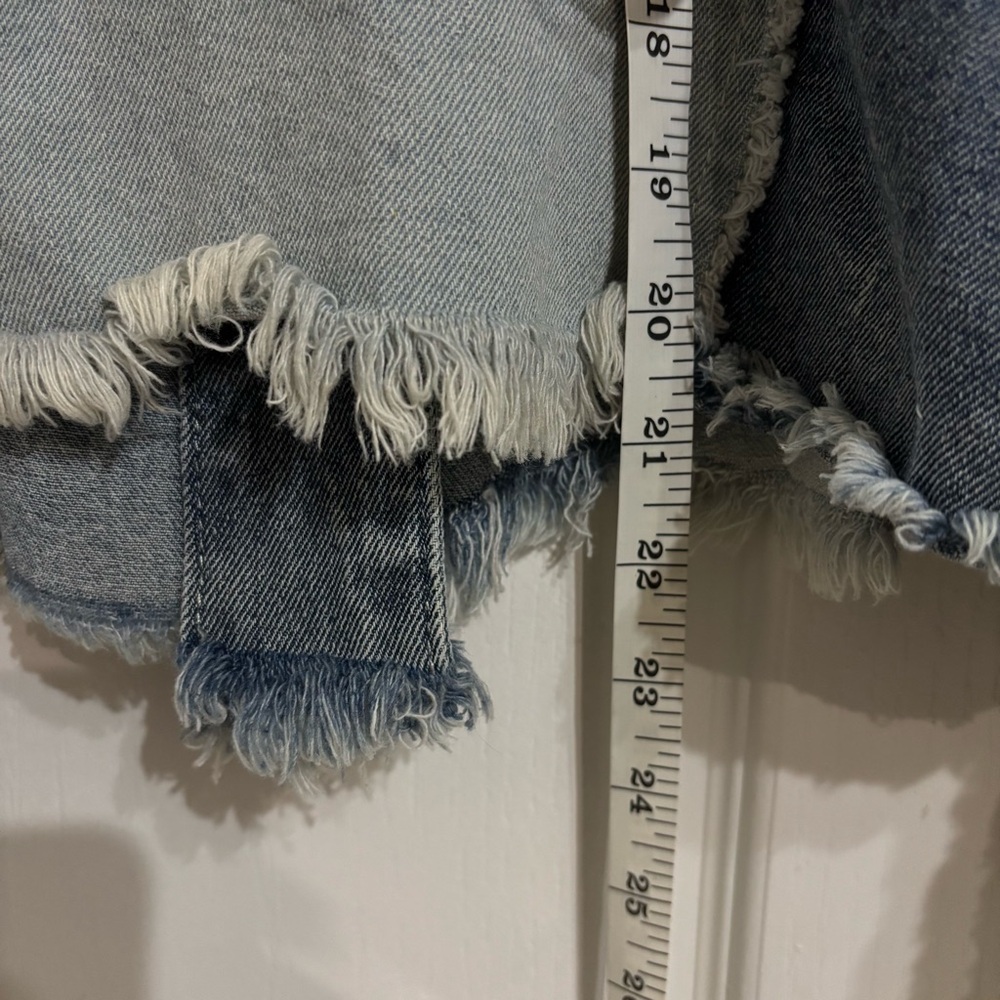 Pol Two-Tone Patchwork Distressed Jean Jacket - image 7